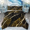 thumbnail image 1 of Homewish Marble Texture Full Size Comforter Sets,Fluid Stripe Aesthetic Bedding Comforter Set,Gold Yellow Black Bedding Sets For Boys Kids,Lightweight Room Decor Reversible,3-Piece, 1 of 8