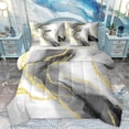 thumbnail image 1 of Homewish Marble Texture Road 7-Piece Twin Bedding Sets,Gold Gray Bedding Comforter Set,Modern Fluid Art Sheet Sets For Girl,Microfiber Room Decoration Reversible, 1 of 8
