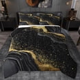 thumbnail image 1 of Homewish Marble Texture Road Queen Comforter Set,Chic Glitter Print Bedding Sets,Gold Black Bedding Comforter Set For Girls Kids,Super Cozy Room Decor Reversible,3-Piece, 1 of 8