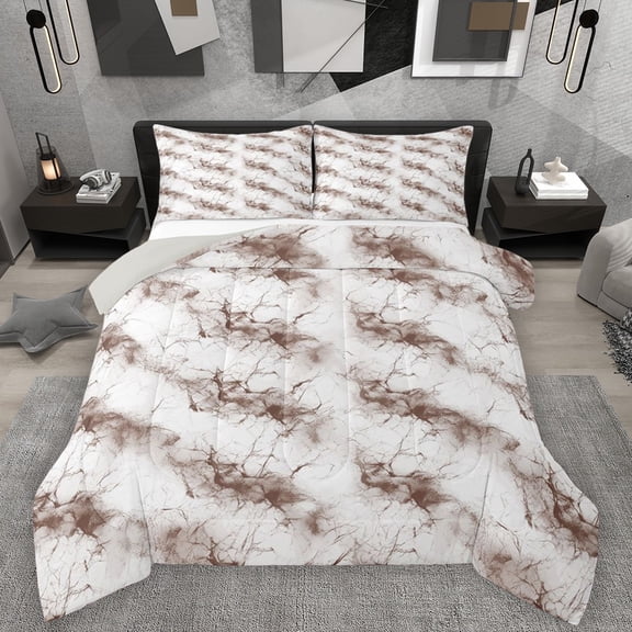 Homewish Marble Watercolor Boy Girl 2pcs Bedding Comforter Set,Marbling Stone Pattern Twin Comforter Sets,Abstract Gradient Breathable Bedding Set,Super Cozy Room Decor,Reversible