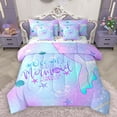 thumbnail image 1 of Homewish Marine Mermaid 7-Piece Twin Bedding Sets for Kids Teens Girls,Ocean Sea Princess Bedding Comforter Set,Blue Purple Gradient Breathable Sheet Sets,Ultra Soft Home Decor,Reversible, 1 of 8
