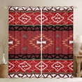 thumbnail image 1 of Homewish Maroon Abstract Aztec Black Out Curtains, Retro Hippie Triangle Curtains Pack of 2 (42x63 Each), Southwestern Theme Bedroom Curtains, Window Curtains Bedroom Decor, 1 of 6