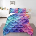 thumbnail image 1 of Homewish Mermaid Scale Queen Comforter Set For Kids Girls,Ocean Animal Comforter Sets Queen,Reversible,3pcs,1 Comforter and 2 Pillowcases, 1 of 7