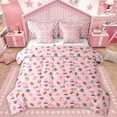 thumbnail image 1 of Homewish Merry Christmas 7 Pieces Bedding Comforter Set,Xmas Gingerbread Man Full Bedding Set,Candy Cane Christmas Flower Fitted Sheet Flat Sheet For Girls,Ultra Soft Home Decor Reversible, 1 of 8
