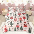 thumbnail image 1 of Homewish Merry Christmas 7pcs Bedding Comforter Set,Red Nutcracker Soldier Queen Bedding Sets,Cartoon Xmas Tree Queen Sheet Sets For Child,Breathable Home Decor Reversible, 1 of 9