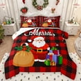 thumbnail image 1 of Homewish Merry Christmas Bedding Comforter Set,Retro Santa Claus Twin Comforter Sets,Red Blacl Checkered Bedding Set For Girl Boy,Luxury Bedroom Decor Reversible,2 Pieces, 1 of 8
