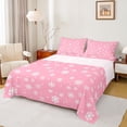 thumbnail image 1 of Homewish Merry Christmas Child Full Size Sheets, Pink Kawaii Snowflake Bed Sheets, Fairy Tale Theme Sheet Sets, Microfiber Bedroom Decor, 4 Pieces, 1 of 7
