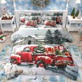 thumbnail image 1 of Homewish Merry Christmas Gifts 7-Piece Bedding Comforter Set,Vintage Red TruckKing Bedding Sets,Western Rustic Farmhouse Bed Sheets For Girls Kids,Super Cozy Room Decor Reversible, 1 of 8