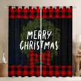 thumbnail image 1 of Homewish Merry Christmas Kids Black Out Curtains, Black Red Buffalo Plaid Curtains Pack of 2 (42x63 Each), Dreamy Starry Sky Bedroom Curtains, Curtains and Drapes Bedroom Decor, 1 of 6
