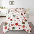 thumbnail image 1 of Homewish Merry Christmas Queen Comforter Set,Cute Xmas Gifts Bedding Sets,Santa Claus Xmas Reindeer Bedding Comforter Set For Girls Boys,Luxury Bedroom Decor Reversible,3 Pieces, 1 of 8