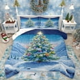 thumbnail image 1 of Homewish Merry Christmas Tree Bedding Comforter Set 2pcs for Kids Teens Boys Girls,Happy New Year Twin Comforter Sets Microfiber,Xmas Festival Breathable Bedding Set,Super Cozy Room Decor,Reversible, 1 of 8