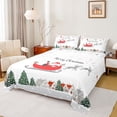 thumbnail image 1 of Homewish Merry Christmas Twin Sheet Sets,Cartoon Santa Claus Twin Fitted Sheet,Wild Xma Reindeer Flat Sheet For Girl,Luxury Bedroom Decor,3pcs, 1 of 7