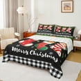 thumbnail image 1 of Homewish Merry Christmas Twin Sheet Sets,Cute Xmas Stocking Twin Fitted Sheet,White Black Plaid Grid 03 For Girls Teens,Super Cozy Room Decor,3pcs, 1 of 7