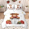 thumbnail image 1 of Homewish Merry Xmas 7-Piece Twin Bedding Sets,Rustic Highland Cattle Bedding Comforter Set,Gold White Snowflake Sheet Sets For Boys Kids,Microfiber Bedroom Decor Reversible, 1 of 8