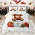 thumbnail image 1 of Homewish Merry Xmas Bedding Comforter Set,Rustic Highland Cattle Twin Comforter Sets,Gold White Snowflake Bedding Set For Boys Kids,Microfiber Bedroom Decor Reversible,2-Piece, 1 of 8