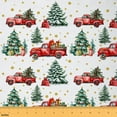 thumbnail image 1 of Homewish Merry Xmas Fabric by the Yard 1 Yard,Chic Christmas Tree Home Decor Fabric by the Yard,Red Truck Sewing Fabric For Adults,Microfiber Bedroom Decor, 1 of 6