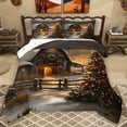 thumbnail image 1 of Homewish Merry Xmas Queen Comforter Set,Christmas Flower Tree Bedding Sets,Happy New Year Bedding Comforter Set For Kids,Ultra Soft Home Decor Reversible,3 Pieces, 1 of 8