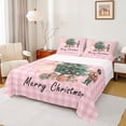 thumbnail image 1 of Homewish Merry Xmas Twin Sheet Sets,Rustic Western Nutcracker Twin Fitted Sheet,Cartoon Christmas Tree Flat Sheet For Girl Kids,Microfiber Bedroom Decor,3-Piece, 1 of 7