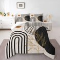 thumbnail image 1 of Homewish Mid Century Geometric 3 Pieces Queen Comforter Set for Teens Boys Girls,Minimalist Stripes Ultra Soft Bedding Sets,Vintage Aesthetic Bedding Comforter Set,Lightweight Room Decor,Reversible, 1 of 8