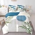 thumbnail image 1 of Homewish Mid Century Geometric 7 Pieces Bedding Comforter Set for Teens Boys Girls,Minimalist Stripes Full Bedding Set Lightweight,Vintage Aesthetic Fitted Sheet Flat Sheet,Lightweight Room Decor, 1 of 8