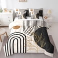 thumbnail image 1 of Homewish Mid Century Geometric 7pcs Bedding Comforter Set for Teens Boys Girls,Minimalist Stripes Queen Bedding Sets Super Cozy,Vintage Aesthetic Queen Sheet Sets,Lightweight Room Decor,Reversible, 1 of 8