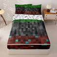 thumbnail image 1 of Homewish Miner Game Zipper Full Size Comforter Sets with Fitted Sheet and 2 Pillowcases For Kids Boys,Pixelated Theme Checkered Zipper Bedding Set,Gamepad Reversible,4-Piece, 1 of 7