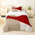 thumbnail image 1 of Homewish Minimalism Beige Red Twin Comforter Sets,Classic Abstract Geometric Bedding Set,Reversible,2-Piece,1 Comforter and 1 Pillowcase, 1 of 7