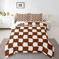 thumbnail image 1 of Homewish Minimalist Checkered Full Size Comforter Sets 3-Piece for Female Men Adults,Abstract Geometric Plaid Bedding Comforter Set,Vintage Aesthetic Lightweight Bedding Sets,Luxury Bedroom Decor, 1 of 8