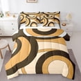thumbnail image 1 of Homewish Minimalist Circle Stripes Bedding Comforter Set 7-Piece for Children Teens Adults,Vintage Aesthetic King Bedding Sets,Abstract Geometric Ultra Soft Bed Sheets,Lightweight Room Decor, 1 of 8