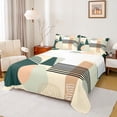 thumbnail image 1 of Homewish Minimalist Geometric 4 Pieces Queen Sheet Sets for Teens Boys Girls,Abstract Stripes Ultra Soft Flat Sheet,Vintage Aesthetic Queen Fitted Sheet,Lightweight Room Decor, 1 of 7