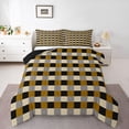 thumbnail image 1 of Homewish Minimalist Grid Bedding Comforter Set 2pcs for Kids Teens Adults,Geometric Buffalo Plaid Twin Comforter Sets Microfiber,Black Brown Breathable Bedding Set,Luxury Bedroom Decor,Reversible, 1 of 8