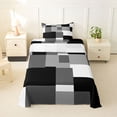 thumbnail image 1 of Homewish Minimalist Grid Twin Sheets,Mid Century Art Bedding,Black Gray,3-Piece,1 Fitted Sheet and 1 Pillowcase, 1 of 6