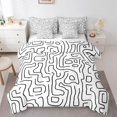 thumbnail image 1 of Homewish Minimalist Lines 7-Piece Twin Bedding,Modern Abstract Art Bedding Comforter Set,Black White,Reversible, 1 of 8