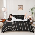 thumbnail image 1 of Homewish Minimalist Lines Bedding,Aesthetic Geometric Duvet Cover Full,Brown Black,Black Reversible,3-Piece,1 Duvet Cover and 2 Pillowcases, 1 of 6