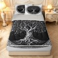 thumbnail image 1 of Homewish Minimalist Nature Tree Zipper Full Size Comforter Sets with Fitted Sheet and 2 Pillowcases,Classic Botanical Art Zipper Bedding Set,White Black,Light Gray Reversible,4pcs, 1 of 8