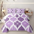 thumbnail image 1 of Homewish Minimalist Spiral Stripes Twin Quilt Set,Purple Bohemian Twin Coverlet Set,2-Piece, 1 of 7