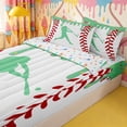 thumbnail image 1 of Homewish Mint Dripping Baseball Stitch Hitter Silhouette Graphic Zipper Twin Comforter Sets with Fitted Sheet and 2 Pillowcases,Baseball Graphic Zipper Bedding Set,4-Piece, 1 of 6
