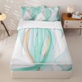 thumbnail image 1 of Homewish Mint Green Gradient Zipper Twin Comforter Sets with Fitted Sheet and 2 Pillowcases,Classic Contemporary Zipper Bedding Set,Reversible,4pcs, 1 of 8