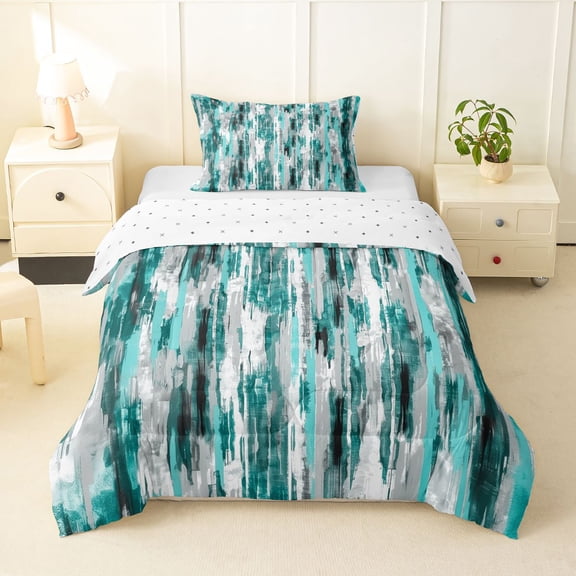Homewish Mint Green Twin Comforter Sets,Vintage Aesthetic Artwork Bedding Set,Reversible,2 Pieces,1 Comforter and 1 Pillowcase