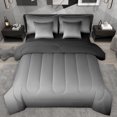thumbnail image 1 of Homewish Modern Abstract Art 7-Piece Twin Bedding Sets,Minimalist Theme Bedding Comforter Set,Gray Black Ombre Sheet Sets For Girls Kids,Ultra Soft Home Decor Reversible, 1 of 8
