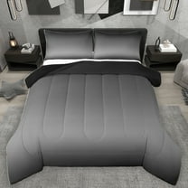 Homewish Modern Abstract Art Bedding Comforter Set,Minimalist Theme Twin Comforter Sets,Gray Black Ombre Bedding Set For Girls Kids,Ultra Soft Home Decor Reversible,2 Pieces