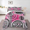 thumbnail image 1 of Homewish Modern Abstract Artistic Queen Comforter Set,Geometric Circle Bedding Sets,Pink Gray White Bedding Comforter Set For Girls,Luxury Bedroom Decor Reversible,3pcs, 1 of 8