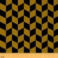 thumbnail image 1 of Homewish Modern Abstract Geometric Fabric by the Yard 1 Yard,Minimalism Grid Checkered Home Decor Fabric by the Yard,Black Yellow Plaid Sewing Fabric For Teens,Luxury Bedroom Decor, 1 of 6