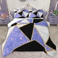 thumbnail image 1 of Homewish Modern Abstract Geometric Full Size Comforter Sets,Purple White Black Bedding Comforter Set,Triangle Plaid Print Bedding Sets For Men Women,Breathable Home Decor Reversible,3 Pieces, 1 of 8