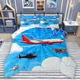 thumbnail image 1 of Homewish Modern Airplane Full Size Comforter Sets,Cartoon Aircraft Bedding Comforter Set,Blue White Red Bedding Sets For Boys Kids,Microfiber Bedroom Decor Reversible,3-Piece, 1 of 8