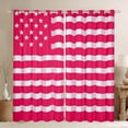 thumbnail image 1 of Homewish Modern American Flag Black Out Curtains for Kids, Cartoon Stars Print Curtains Pack of 2 (42x63 Each), Hot Pink Abstract Bedroom Curtains, Living Room Curtains Decor, 1 of 7