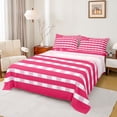 thumbnail image 1 of Homewish Modern American Flag Twin Sheet Sets for Kids, Cartoon Stars Print Twin Fitted Sheet, Hot Pink Abstract Flat Sheet, Super Cozy Room Decor, 3 Pieces, 1 of 8
