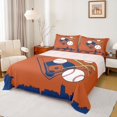 thumbnail image 1 of Homewish Modern Ball Sports Bed Sheets for Boys, Orange Navy Baseball King Sheets, Chic Abstract Ombre Sheet Set, Microfiber Bedroom Decor, 4pcs, 1 of 7