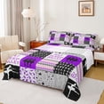 thumbnail image 1 of Homewish Modern Ballet Lover Bed Sheets, Purple Plaid Buffalo King Sheets, Cartoon Stars Line Sheet Set, Luxury Bedroom Decor, 4pcs, 1 of 7
