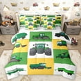 thumbnail image 1 of Homewish Modern Farmhouse Truck 7-Piece Twin Bedding Sets,Green Bulldozer Bedding Comforter Set,Patchwork Geometric Checkered Sheet Sets For Boys Kids,Luxury Bedroom Decor Reversible, 1 of 8